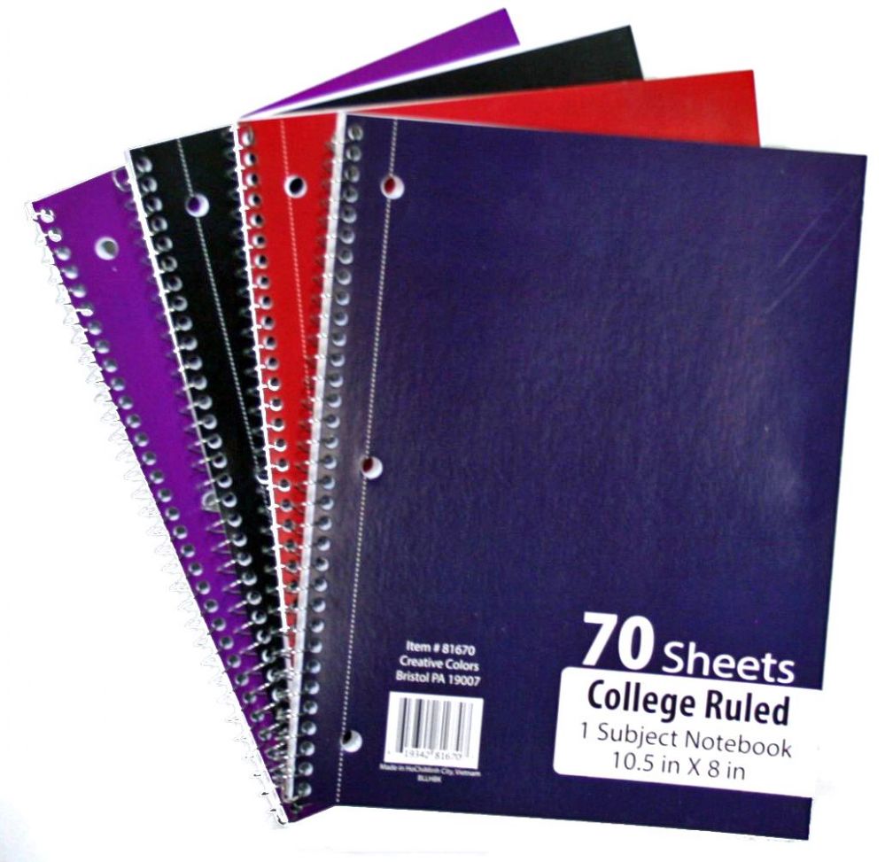 60 pieces of 1-Subject College Ruled School Notebooks - 70 Pages