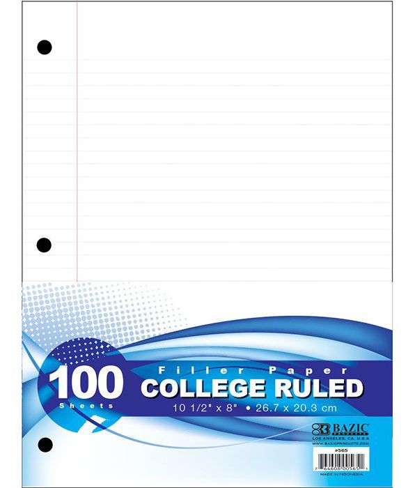 60 pieces of 100-Sheet College Ruled Filler Paper
