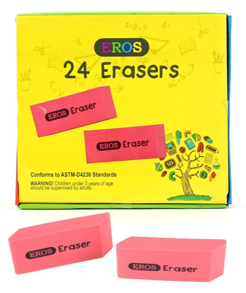 240 Pieces Pink Bevel Rubber Erasers Erasers at