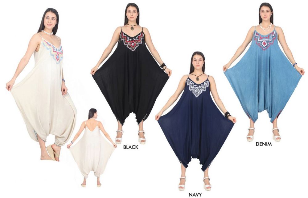 48 Pieces of Women's Tie Dye Harem Jumpsuits - Assorted Colors - Size SmalL-xl