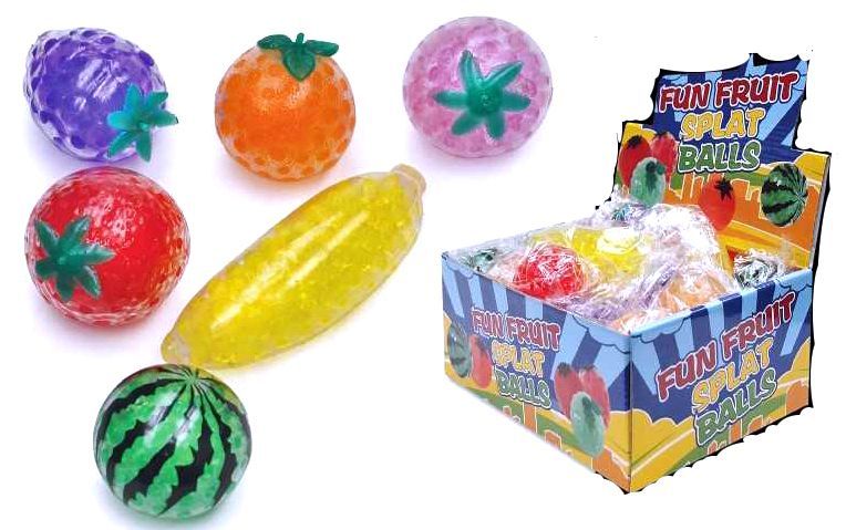 72 Wholesale Fruit Splat Ball Toys - Assorted Colors