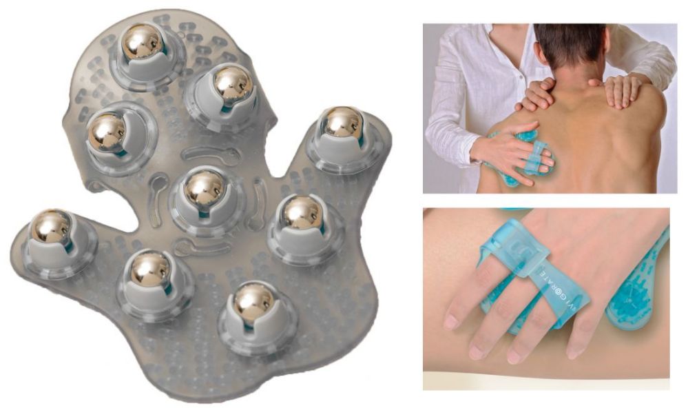 12 Pairs of Massage Glove With/ Metal Roller Ball