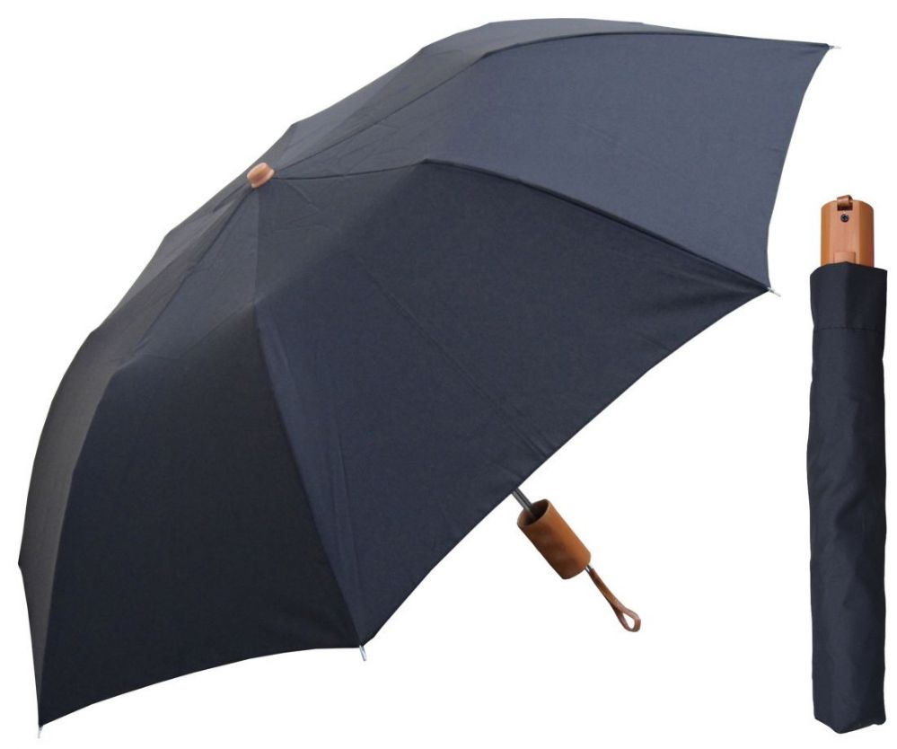 12 Wholesale 38" AutO-Open Black Deluxe Promo Umbrellas