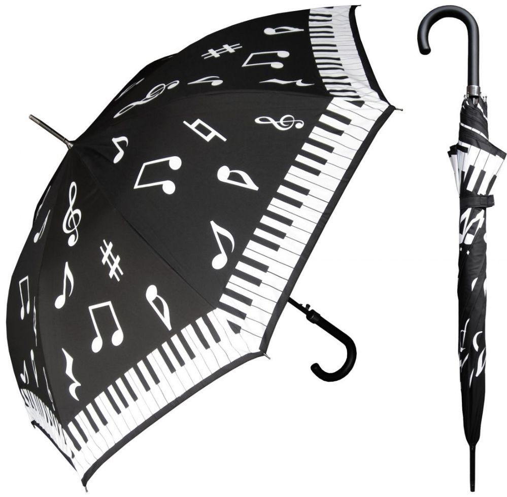 12 Wholesale 46" AutO-Open Piano Key Music Print Doorman Umbrellas With/ Hook Handle