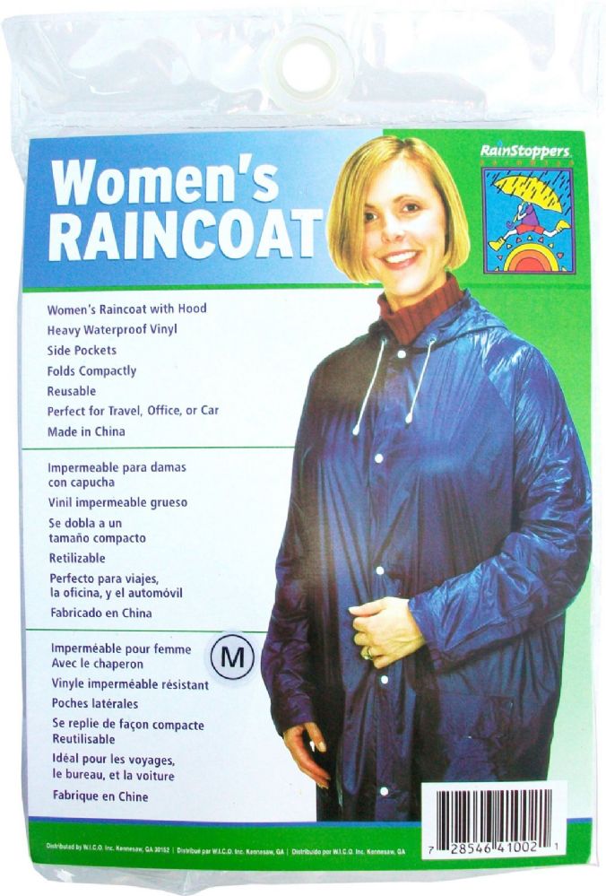 24 Wholesale Adult Vinyl Emergency Raincoats - Navy Blue