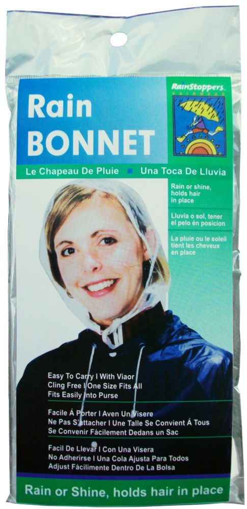 48 Wholesale Women's Clear Rain Bonnets
