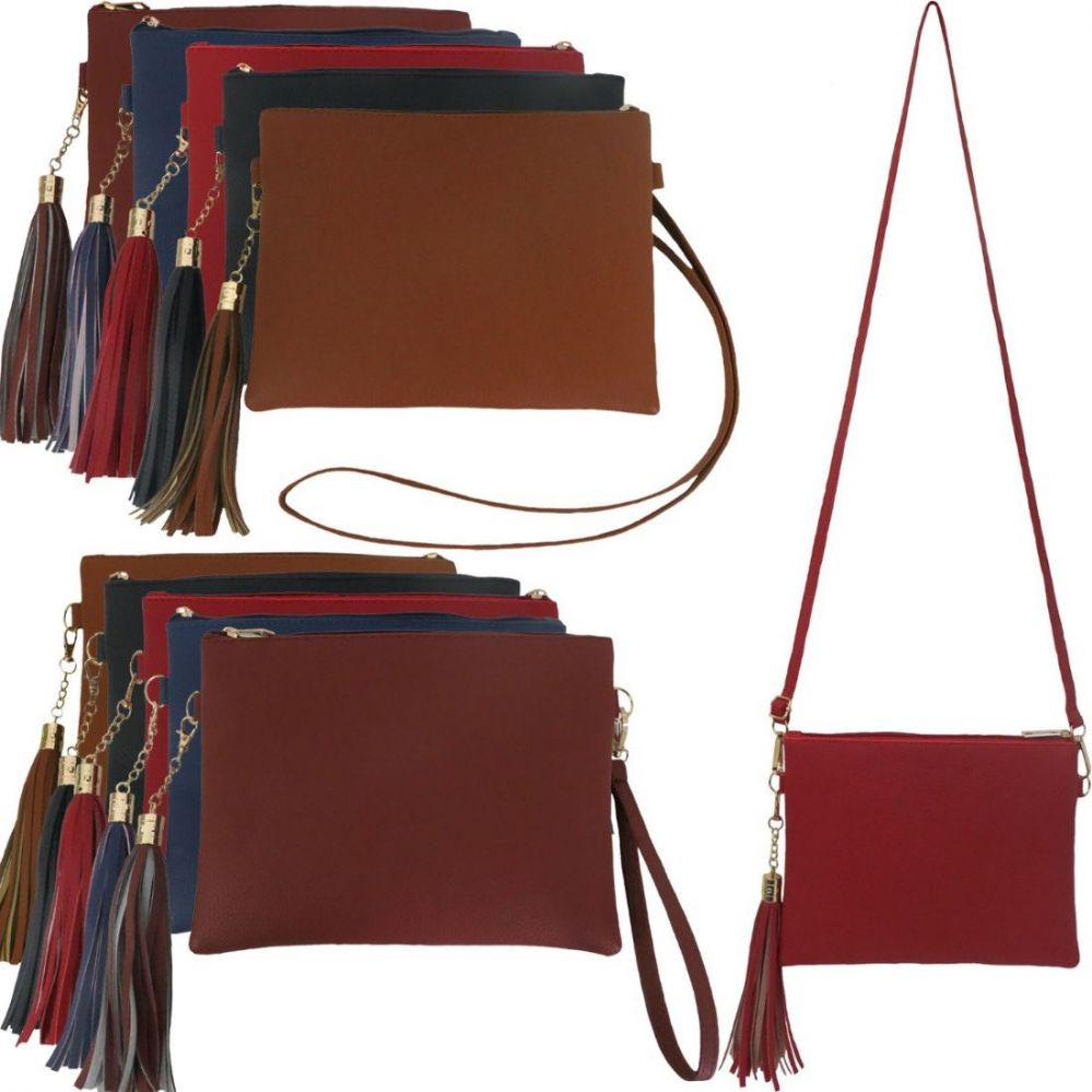 36 Wholesale Faux Leather Crossbody Bags With/ Tassel Adornment