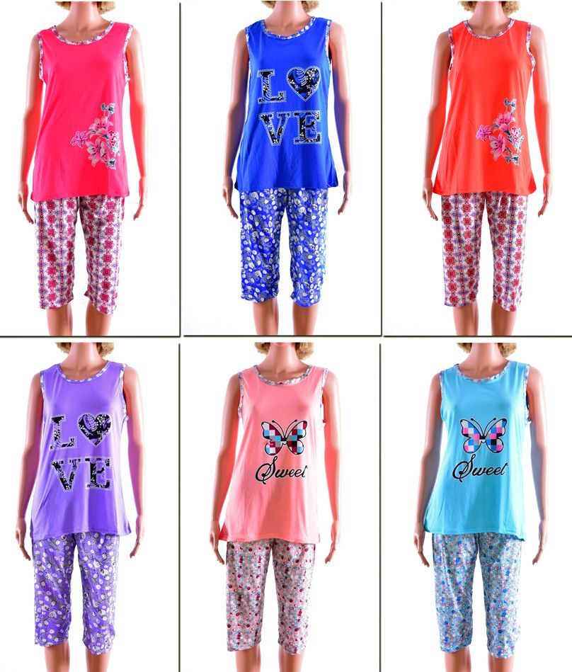 72 Wholesale Women's Pajama Set - Assorted Prints - Sizes SmalL-xl
