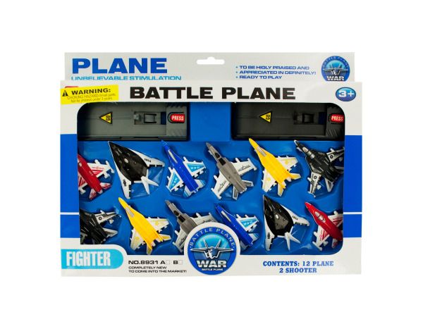 12 Wholesale Toy Jet Fighter Planes With Launch Pads Set