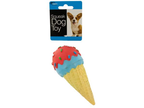 36 Wholesale Ice Cream Cone Squeak Dog Toy