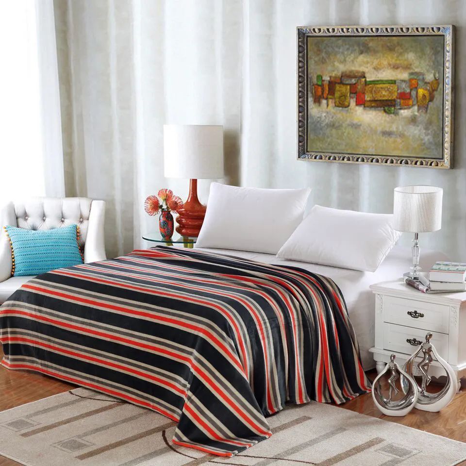 12 Pieces Lauren Geometric Microplush Blankets Full Size In Black