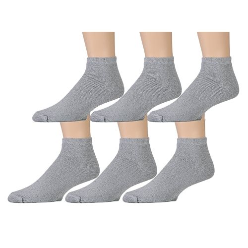 6 Pairs Yacht & Smith Kids Cotton Quarter Ankle Socks In Gray Size 4-6 - Boys Ankle Sock