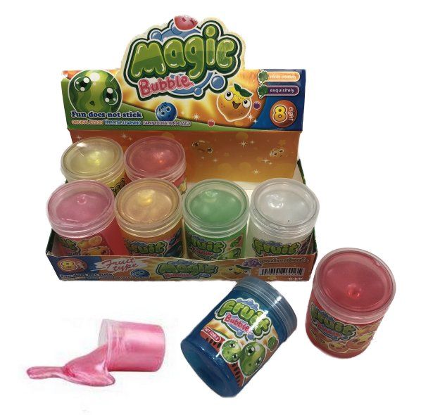 96 Wholesale Slime Glitter Fruit Bubble Assortment