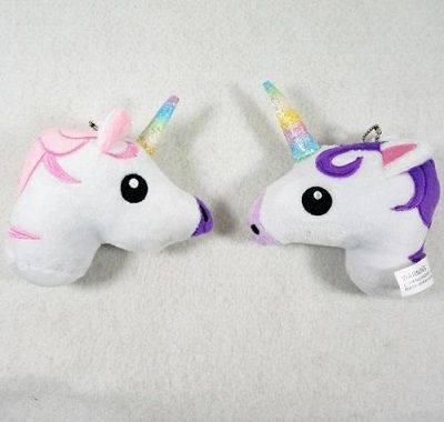 36 Wholesale Plush Unicorn Head Key Chain Toy