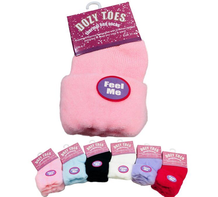 36 Pairs Women's Thermal Toe Bed Socks 9-11 - Womens Thermal Socks