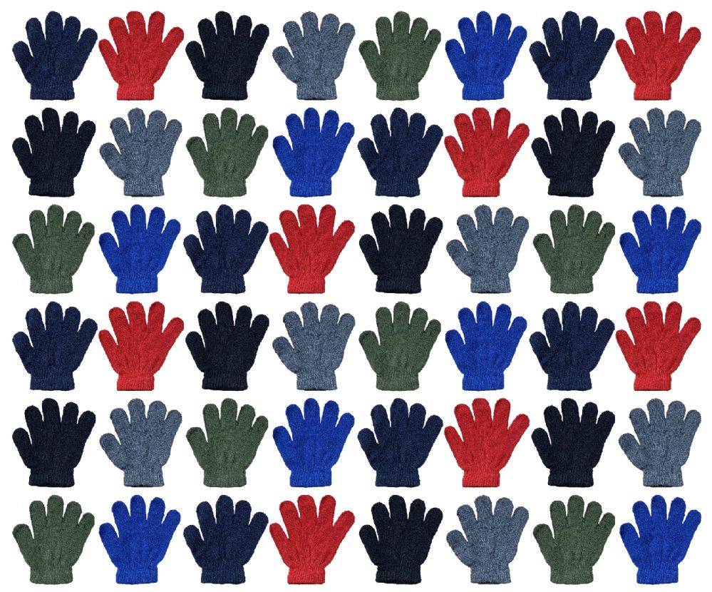 24 Pairs of Yacht And Smith Kid's Unisex Gloves In Assorted Colors