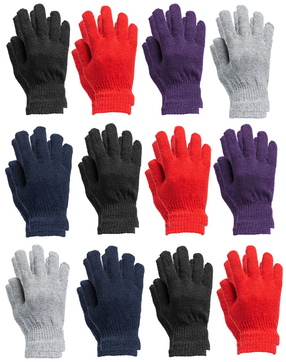 24 Pairs of Yacht & Smith Women's Warm And Stretchy Winter Magic Gloves Bulk Pack