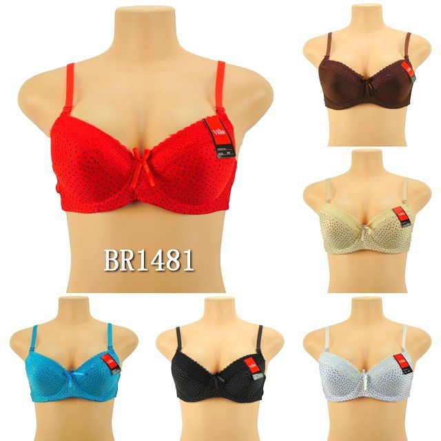 72 Wholesale Women's Soft Bras Assorted Colors And Sizes With Lace - at 