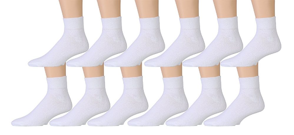 3600 Pairs of Yacht & Smith Men's Cotton Sport Ankle Socks Size 10-13 Solid White