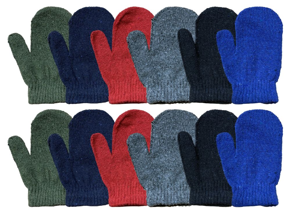 12 Pairs of Yacht & Smith Unisex Assorted Colors Magic Mitten Gloves