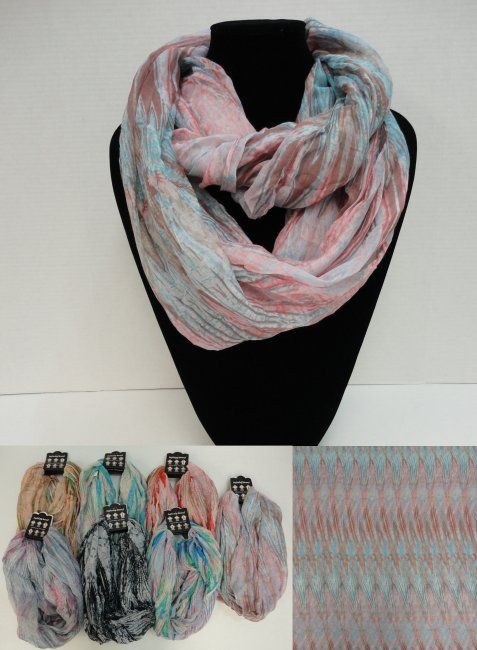 36 Pieces of ExtrA-Wide Light Weight Infinity Scarf Color Streak