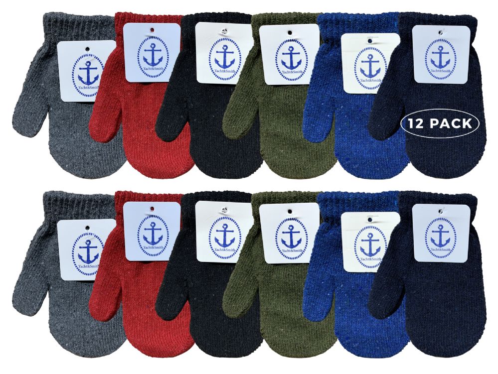 12 Pairs of Yacht & Smith Unisex Assorted Colors Magic Mitten Gloves