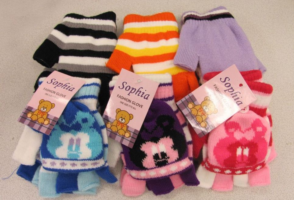 300 Pairs of Girls Fingerless Glove With Cover