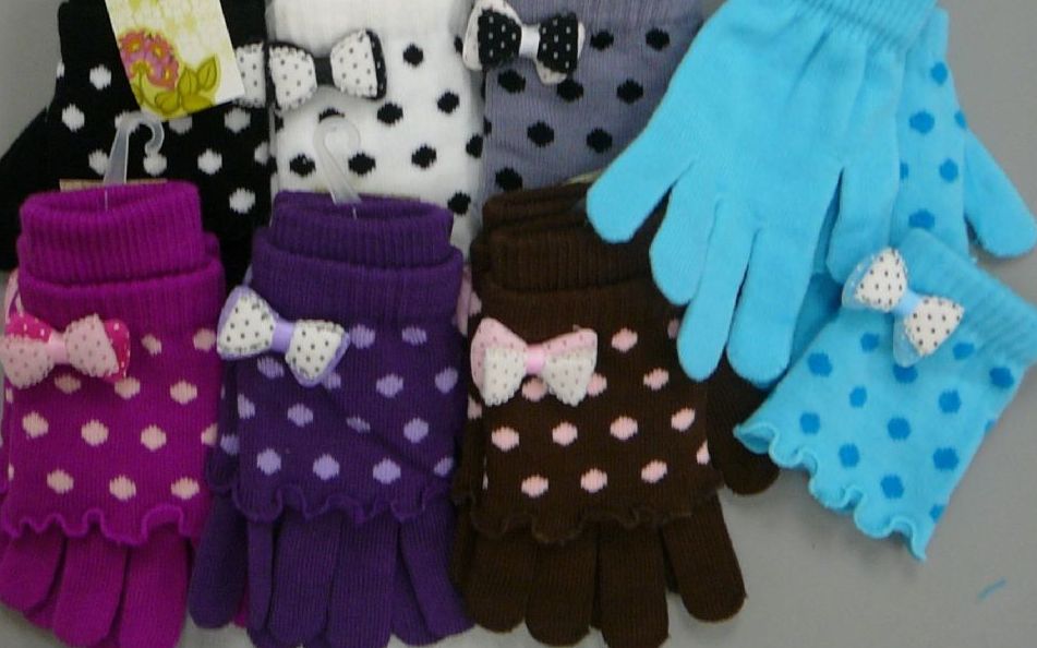 180 Pairs of Ladies Glove 2 In 1 With Dot Print And Bow