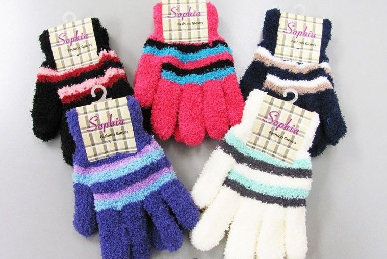 120 Pairs of Ladies Cozy Glove With Stripe
