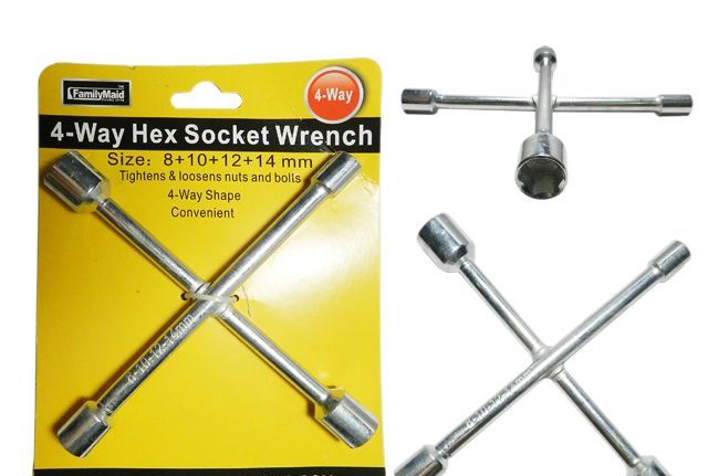 72 Wholesale 4-Way Hex Socket Wrench Sizes: 8, 10, 12, 14mm