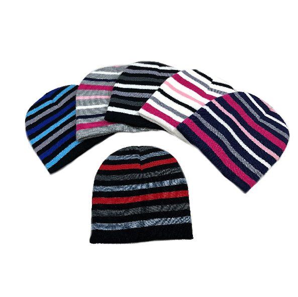 36 Pieces of Child's Knit Beanie Stripes Hat