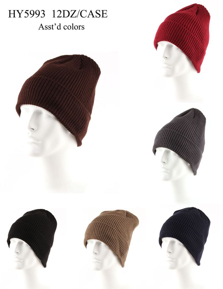 72 Wholesale Adults Heavy Knit Fur Lined Winter Hat