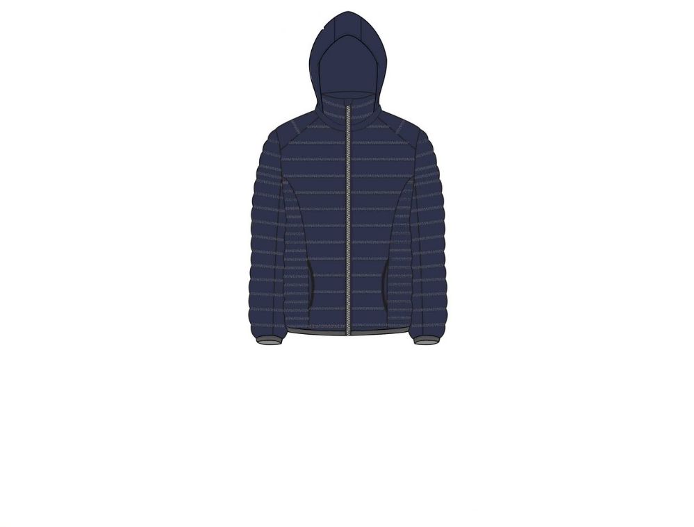 12 Pieces of Men's Quilted Jacket With Detachable Hood In Navy