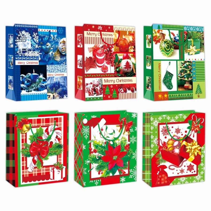 96 Pieces of Gift Bag Xmas Two Pack In Medium