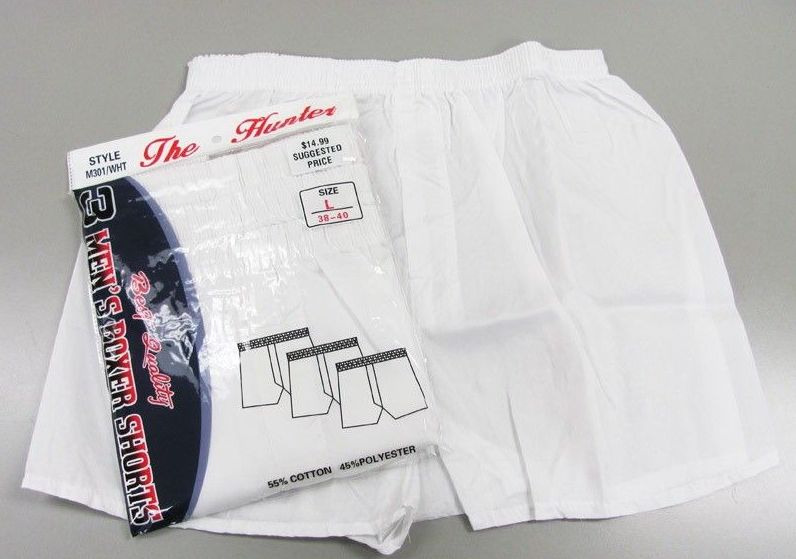 72 Wholesale Men White Woven Boxer Shorts