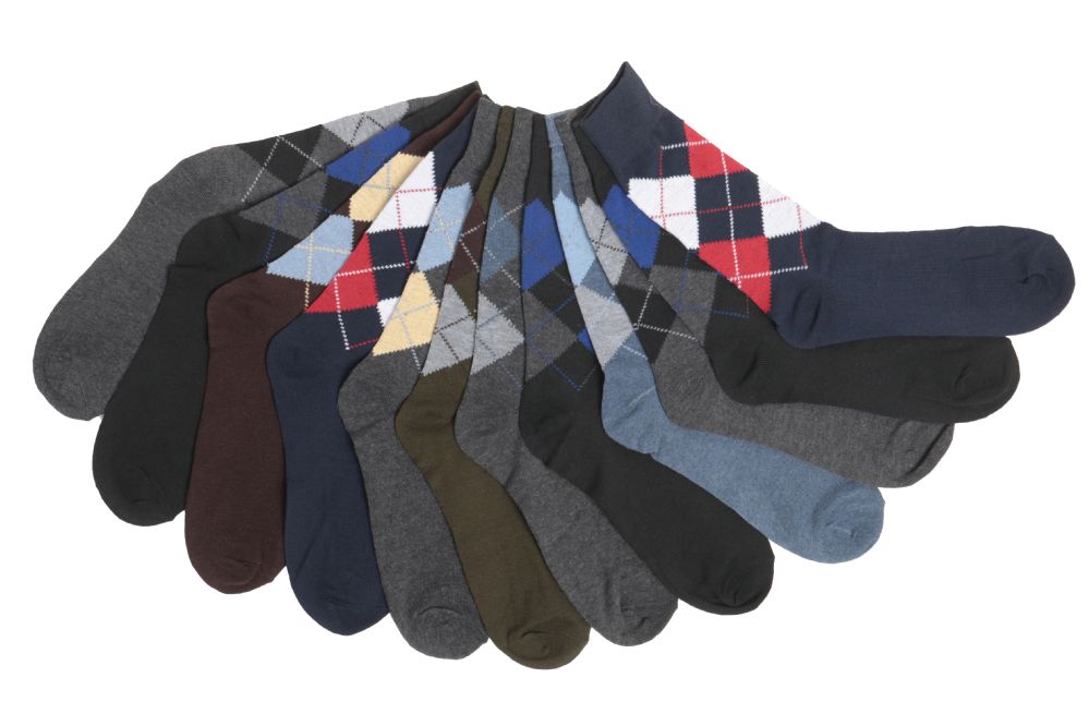 60 Wholesale Mens Argyle Dress Socks
