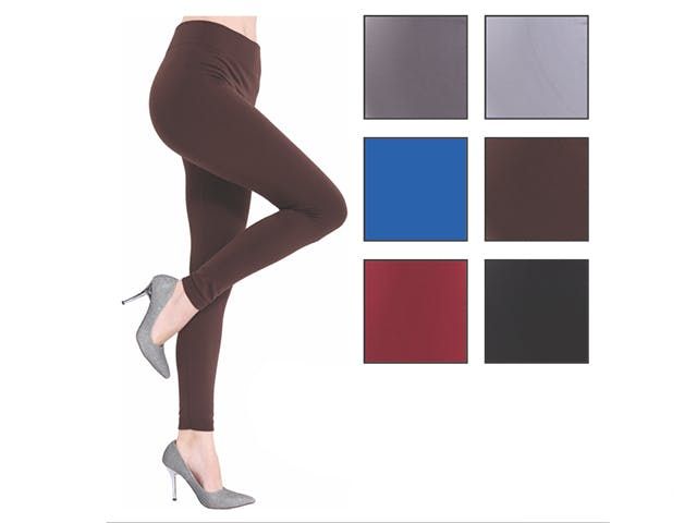 72 Pieces of Fleece Women's Assorted Color Leggings One Size Fits All