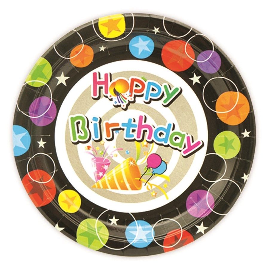 96 Wholesale Nine Inch Eight Count Paper Plate Birthday Design - at ...