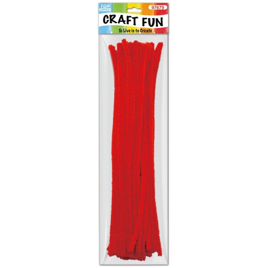 144 Pieces of Forty Count Tinsel Stems Red