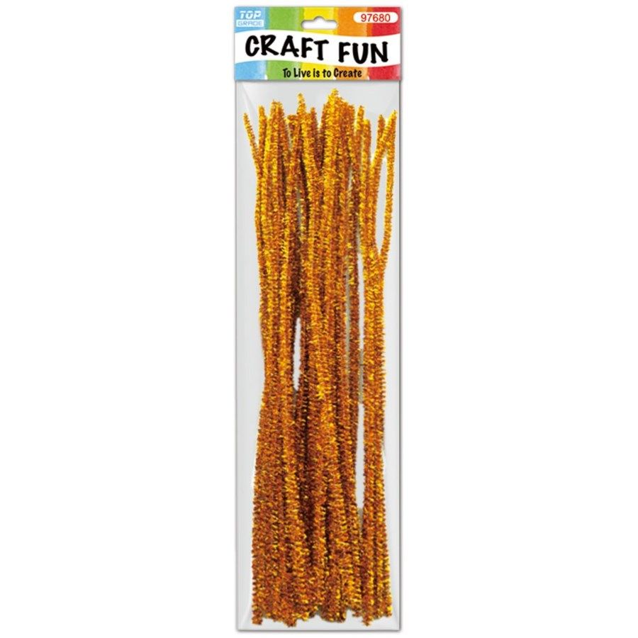 144 Pieces of Forty Count Tinsel Stems Orange