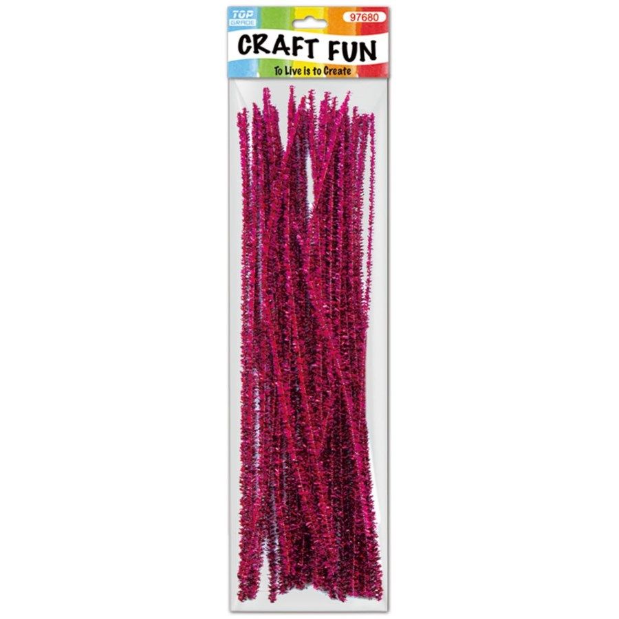 144 Pieces of Forty Count Tinsel Stems Pink