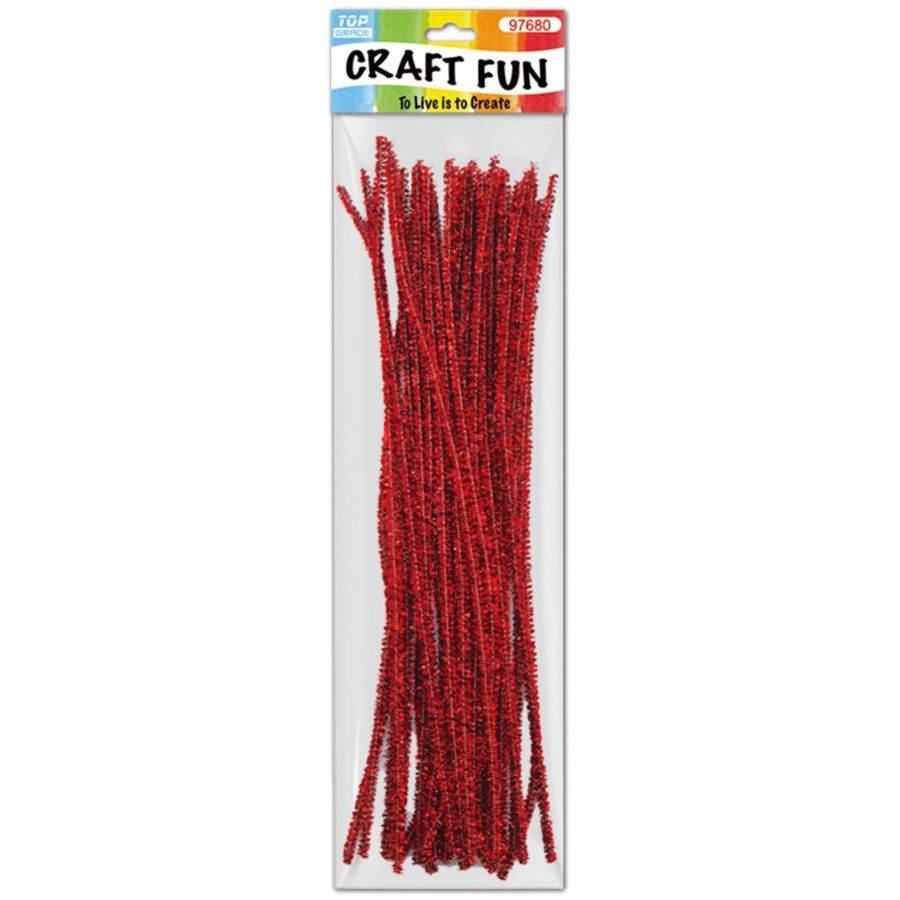 144 Pieces of Forty Count Tinsel Stems Red