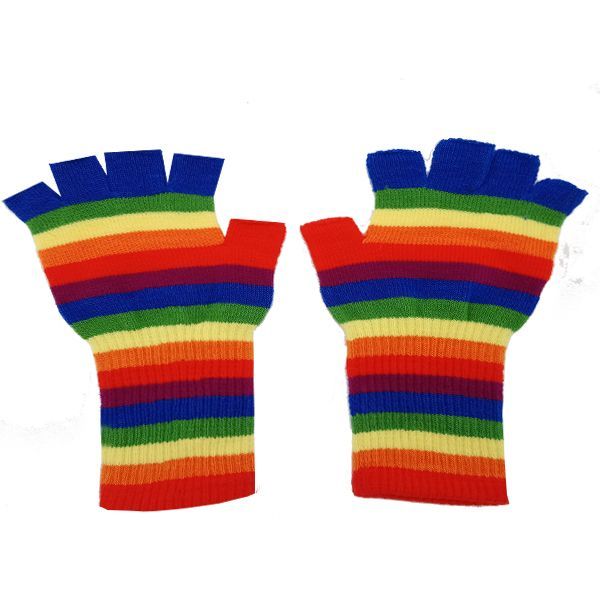 24 Pairs of Adult Rainbow Fingerless Glove