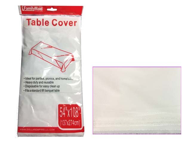 96 Wholesale White Table Cover 54x108" White