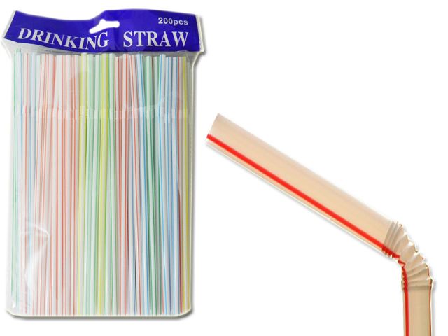 Plastic Straws, 200 Packs Of Straws Drinking Plastic Straws