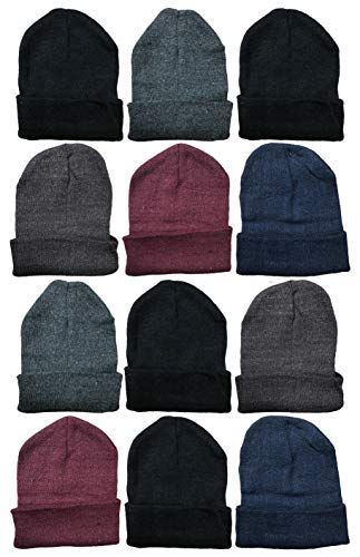 12 Pieces Yacht & Smith Unisex Winter Warm Acrylic Knit Hat Beanie - Winter Hats