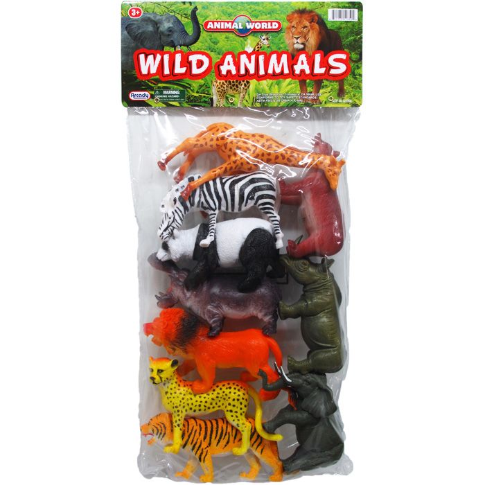 24 Wholesale Wild Toy Animals Set In Pvc Bag