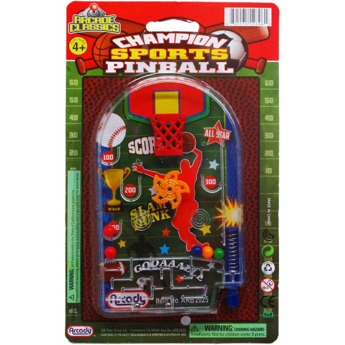 144 Wholesale Mini Sports Pinball Game On Blister Card