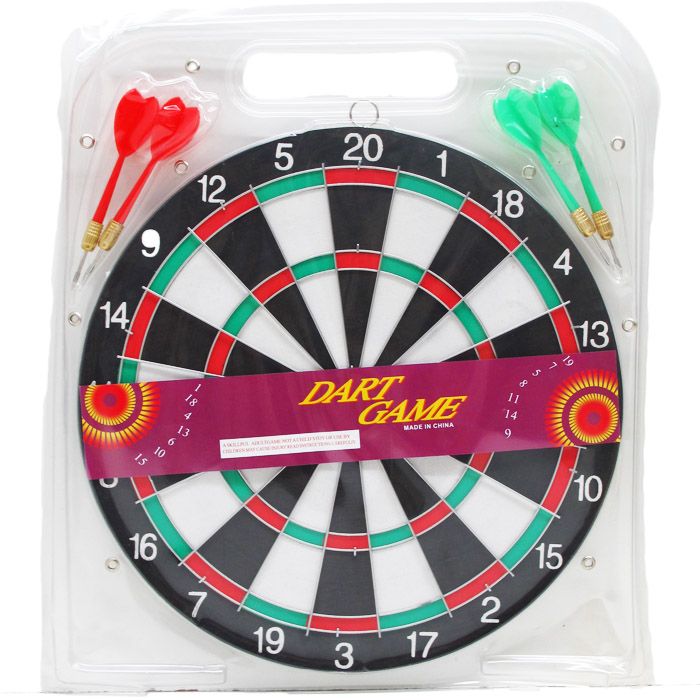 24 Wholesale Dart Board With Darts In Pegable Blister Pack