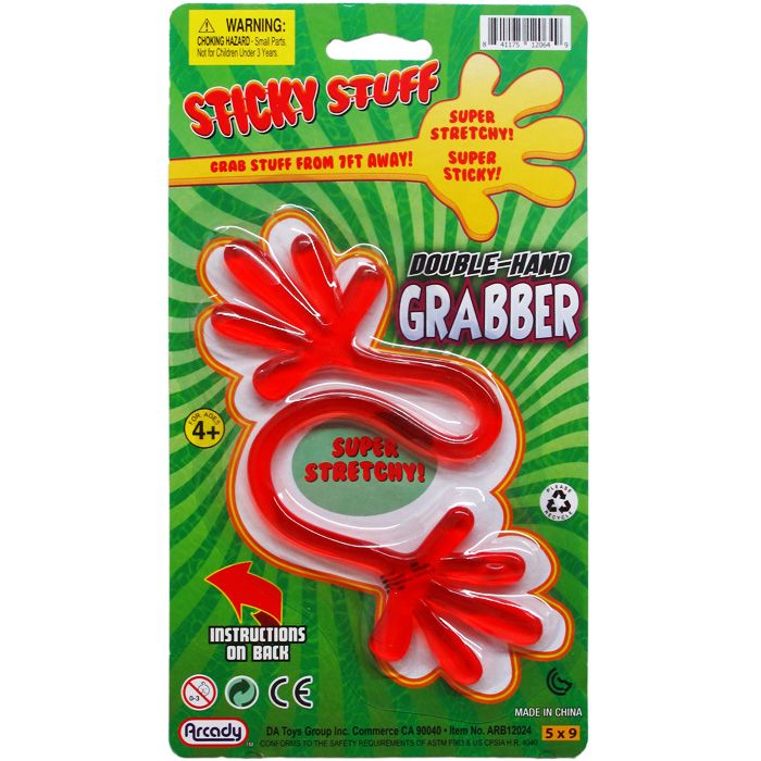 72 Wholesale 12 Sticky Double Hand Grabber On Blister Card, 2 Assrt - at 